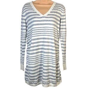 Liz Lange Maternity For Target Gray & White Striped V-Neck Long Sleeve Sweater X